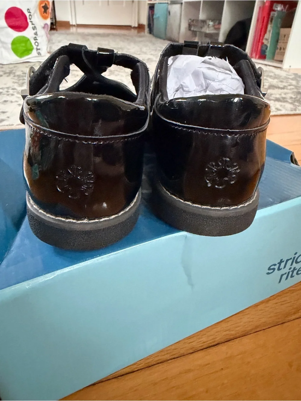 Stride Rite Girls' Black Patent Mary Jane with Buckle